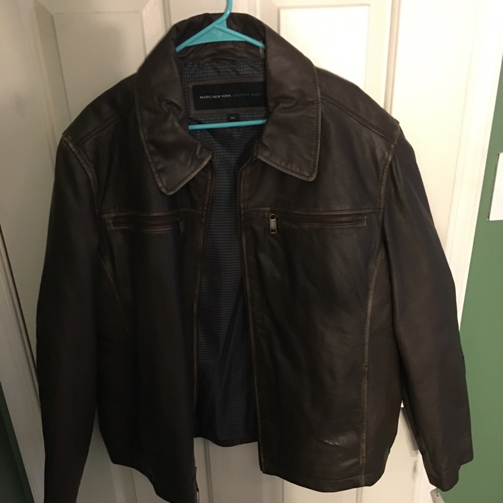 Marc Anthony brown leather jacket XXL